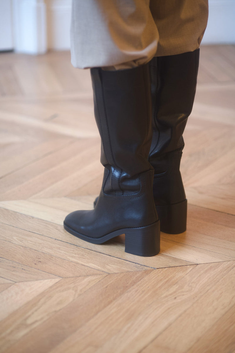 Camarguaise - Long Boots - Liscio Black
