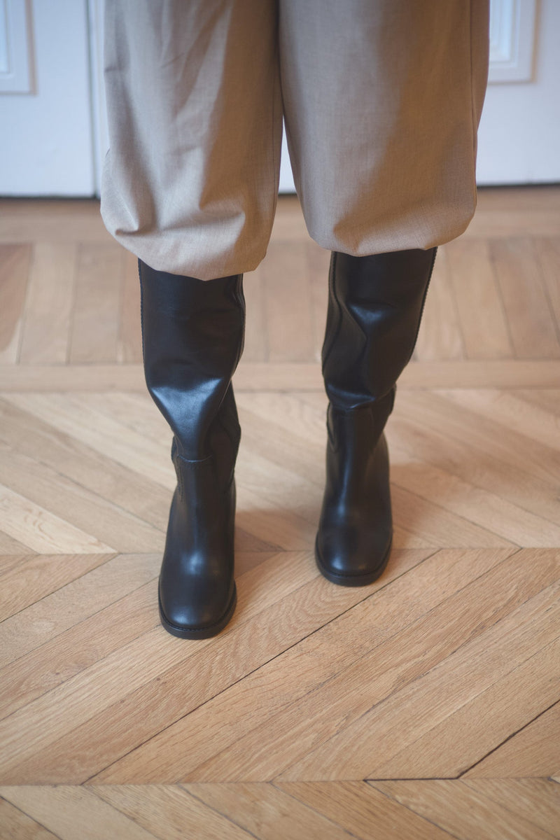 Camarguaise - Long Boots - Liscio Black