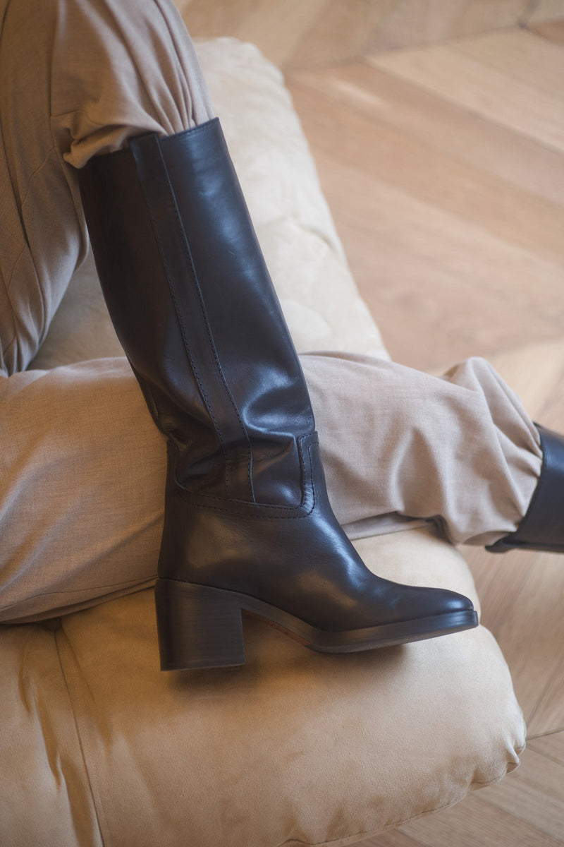Camarguaise - Long Boots - Liscio Black