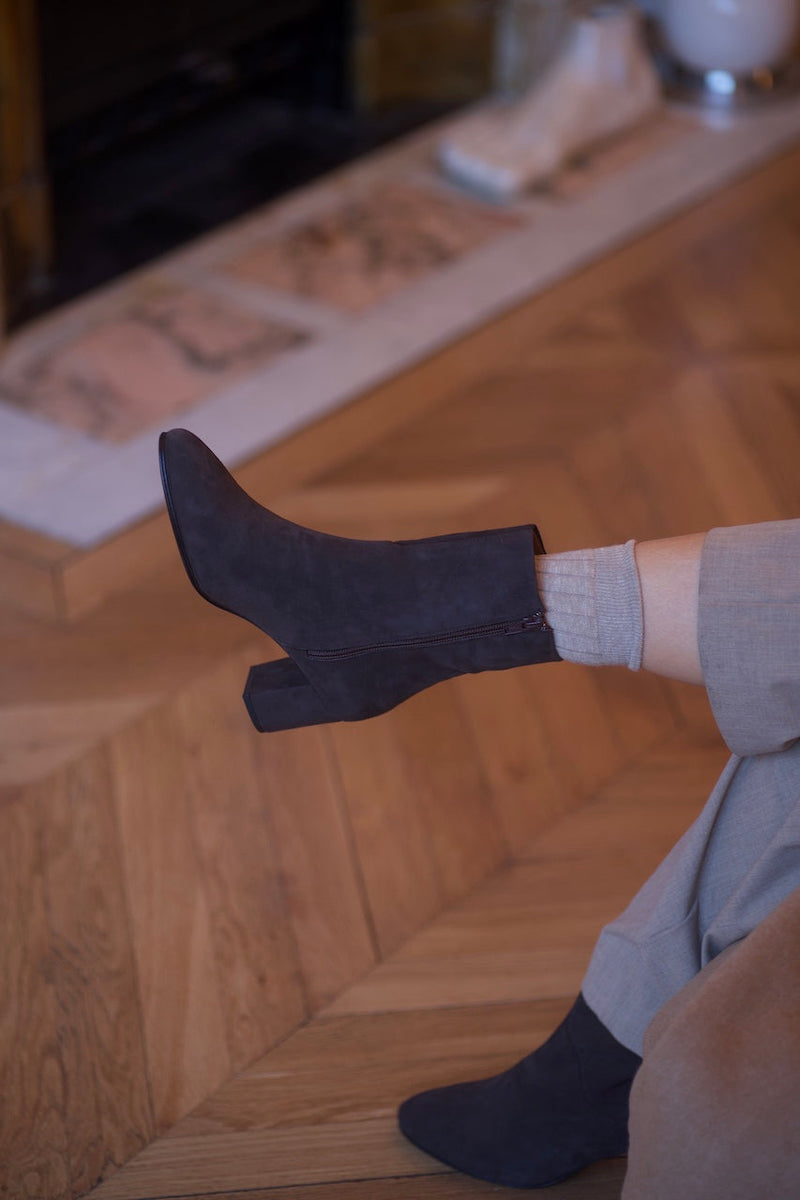 Mimo Boots Velours Poivre Sauvage