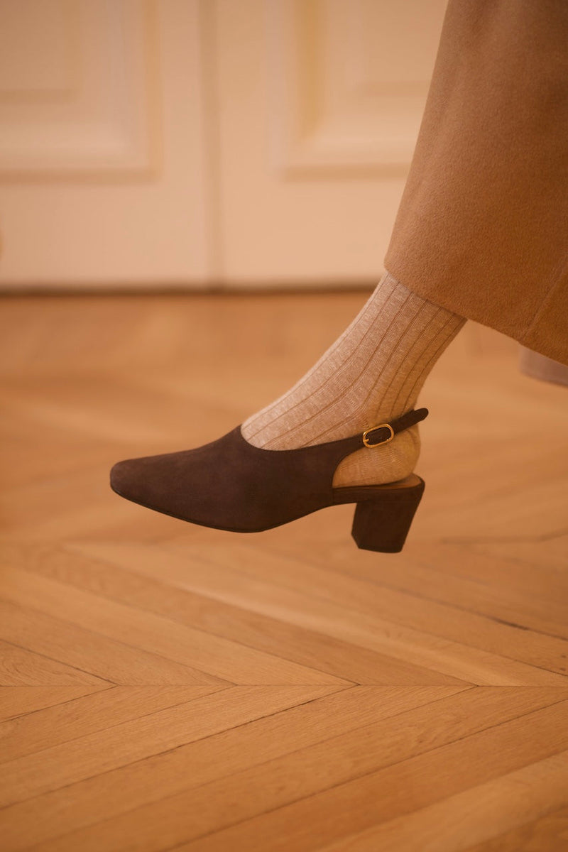 Pavlova Slingback Velours Poivre Sauvage / 37 - 40