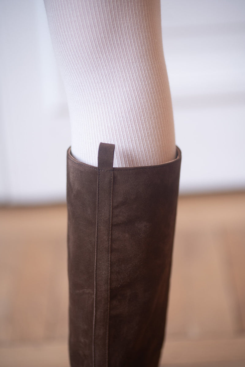 Vénezia Long Boots Velours Oscuro Cigar